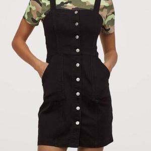NWT✨ Black Button Up Denim Overalls